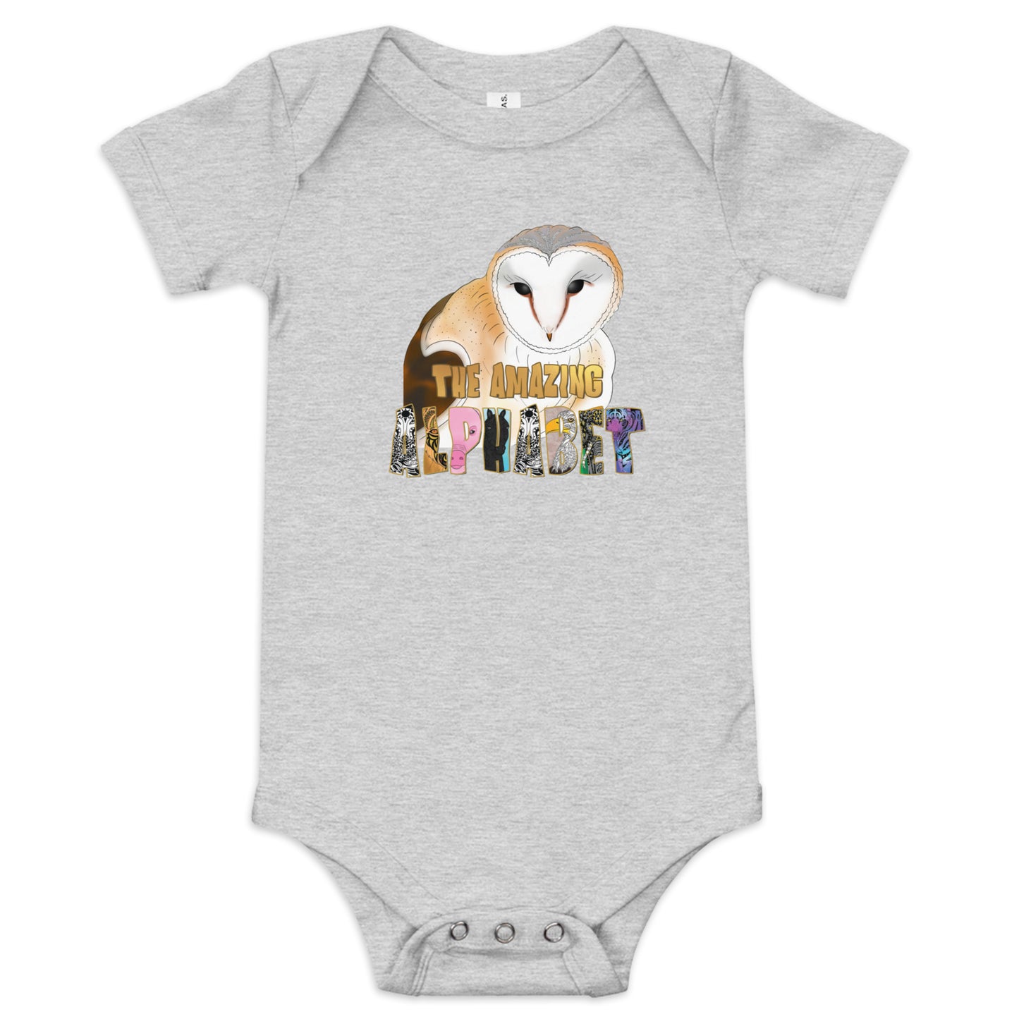 Ola The Owl The Amazing Alphabet Baby short sleeve onesis