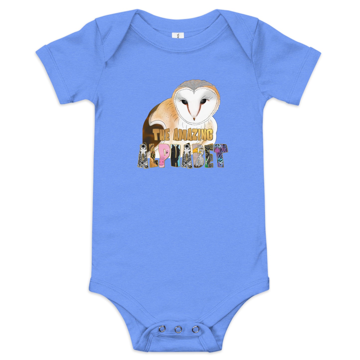 Ola The Owl The Amazing Alphabet Baby short sleeve onesis