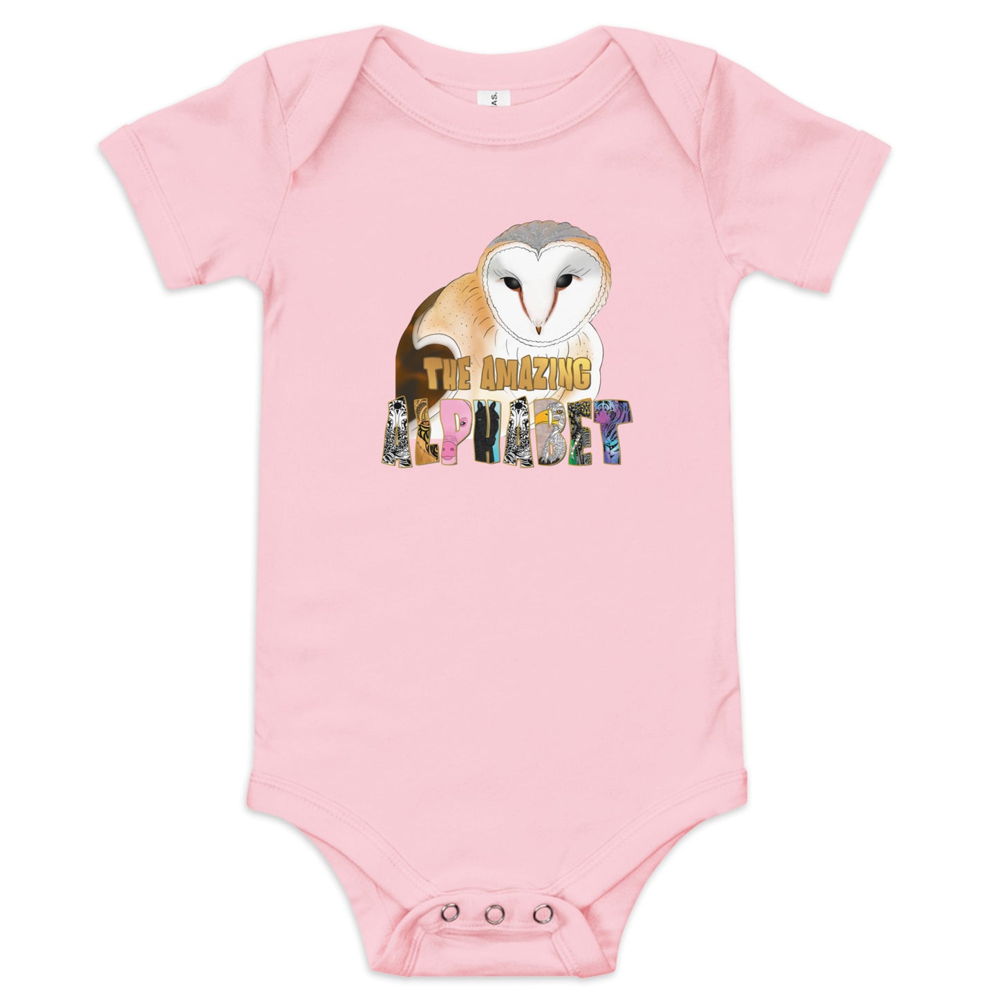 Ola The Owl The Amazing Alphabet Baby short sleeve onesis