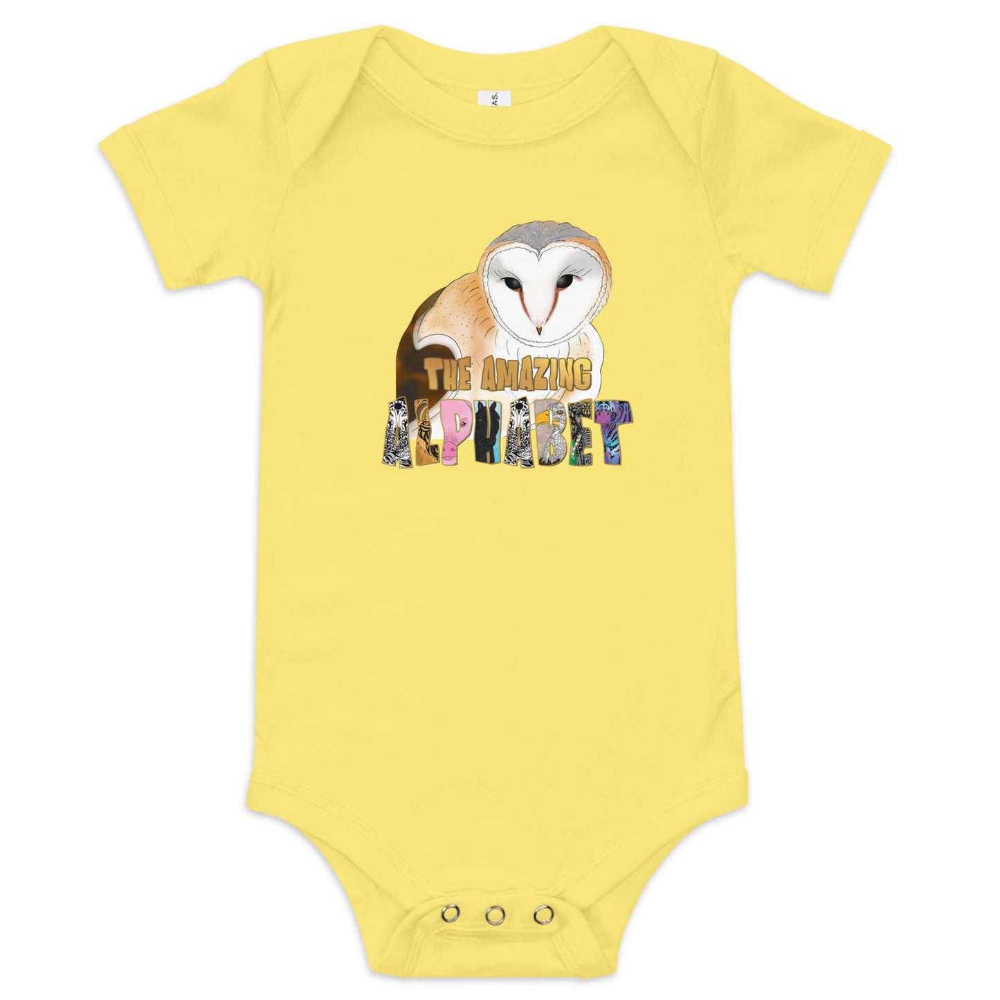 Ola The Owl The Amazing Alphabet Baby short sleeve onesis